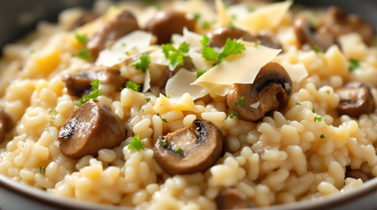 recette de risotto crémeux aux champignons