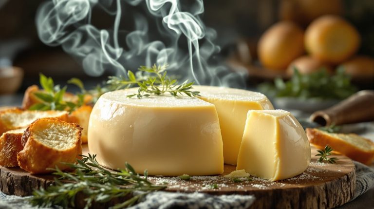détails du fromage italien fumé