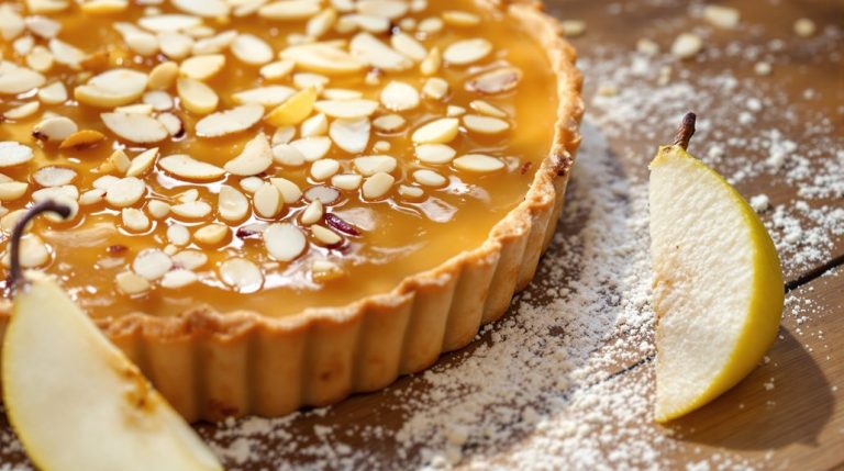 recette de tarte aux poires et aux amandes