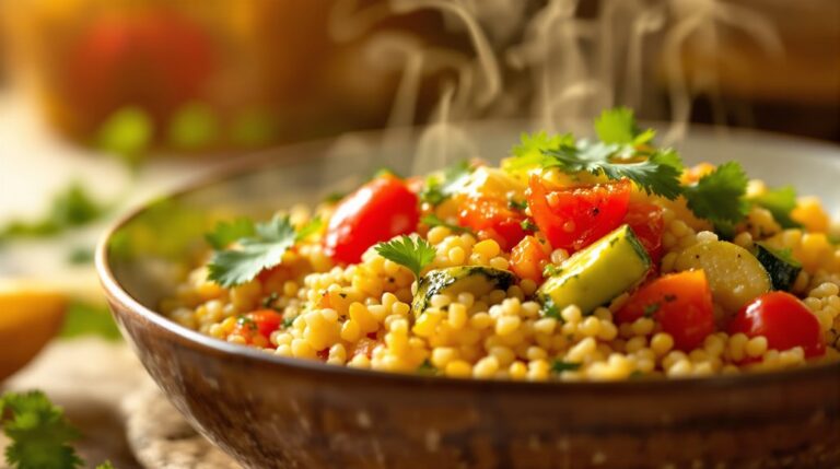 préparation de couscous généreux et savoureux