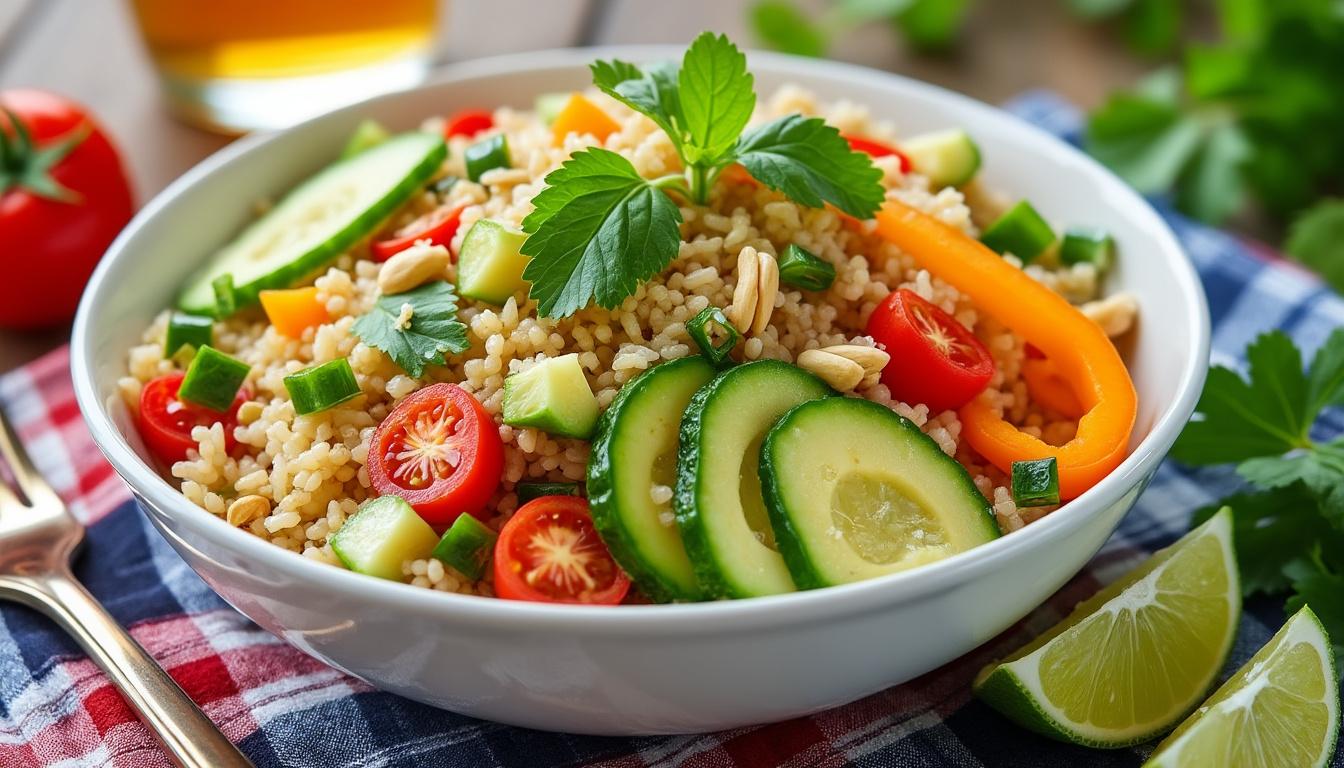 découvrez une recette simple et savoureuse de salade de riz parfaite pour l'été, idéale pour des repas frais et légers en toute simplicité.