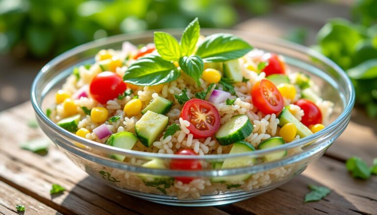 découvrez une recette simple et savoureuse de salade de riz idéale pour l'été, rapide à préparer et pleine de fraîcheur pour vos repas estivaux.